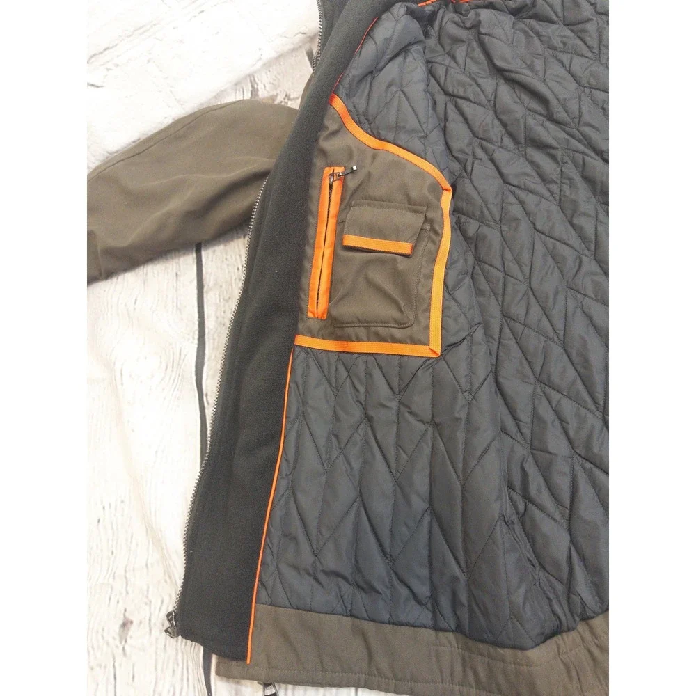 Marc New York Jacket Mens XXL‎ Brown Quilted Lined Full Zip Utility Coat